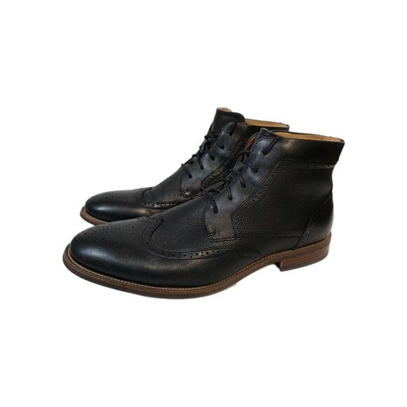 Florsheim Rucci Mens 10M Black Leather Wingtip Ankle Lace Up Boots main image 5